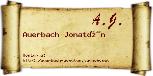 Auerbach Jonatán névjegykártya